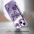 thumbnail image 6 of For Samsung Galaxy S26 Ultra Phone Case, Luxury Butterfly Sparkle Glitter Diamond Crystal Rhinestone Shimmer Bling Plating Thick TPU Hard PC Cover for Galaxy S26 Ultra - Purple, 6 of 10