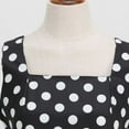 thumbnail image 5 of XFLWAM Women Polka Dot 1950s Cocktail Party Swing Dress 50s 60s Vintage Doll Collar Dresses Retro Audrey Hepburn Rockabilly Prom Dress Black XL, 5 of 5