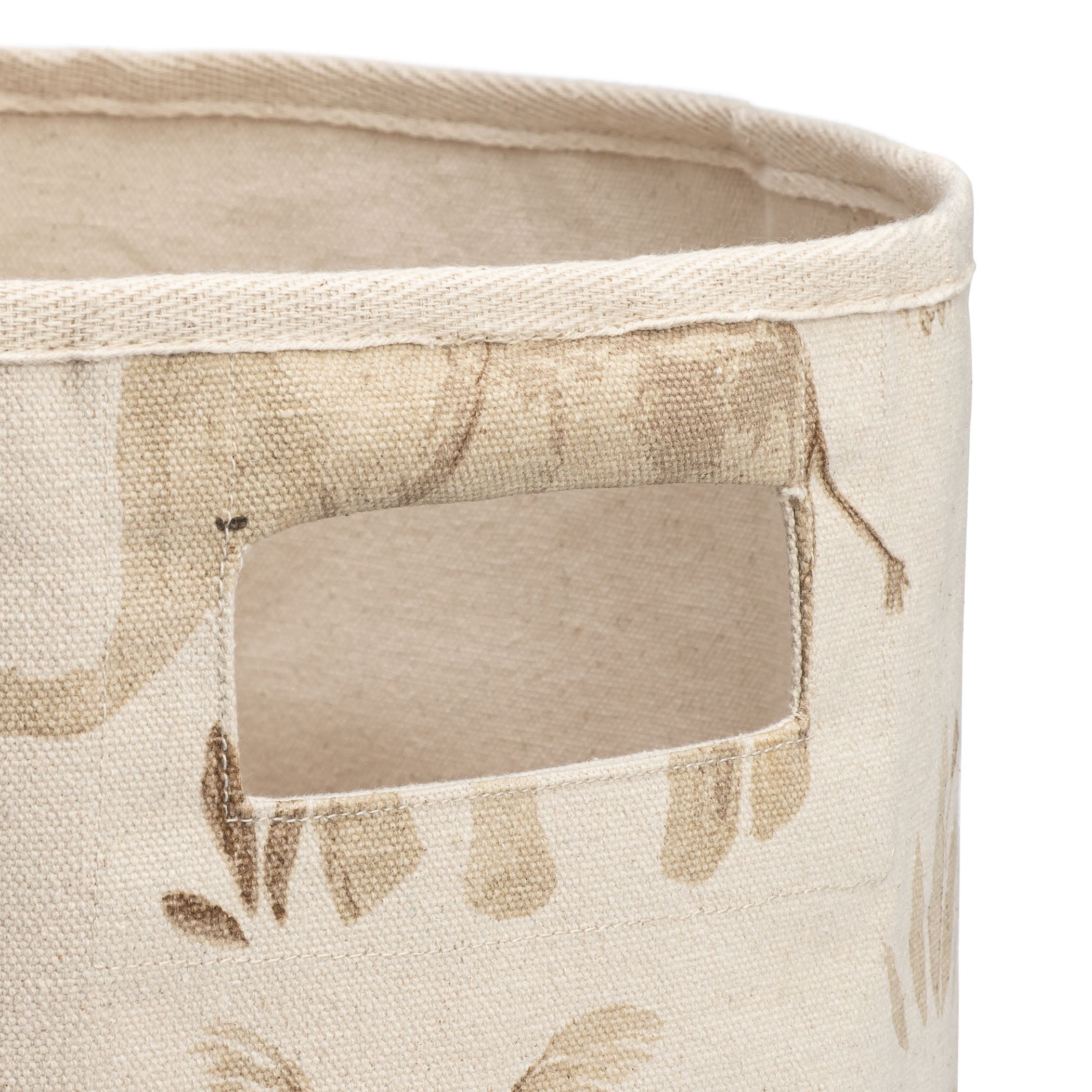 Crane Baby Kendi Collection Safari Animal Nursery Decor, 13" x 12" Toy Storage Basket, Cotton
