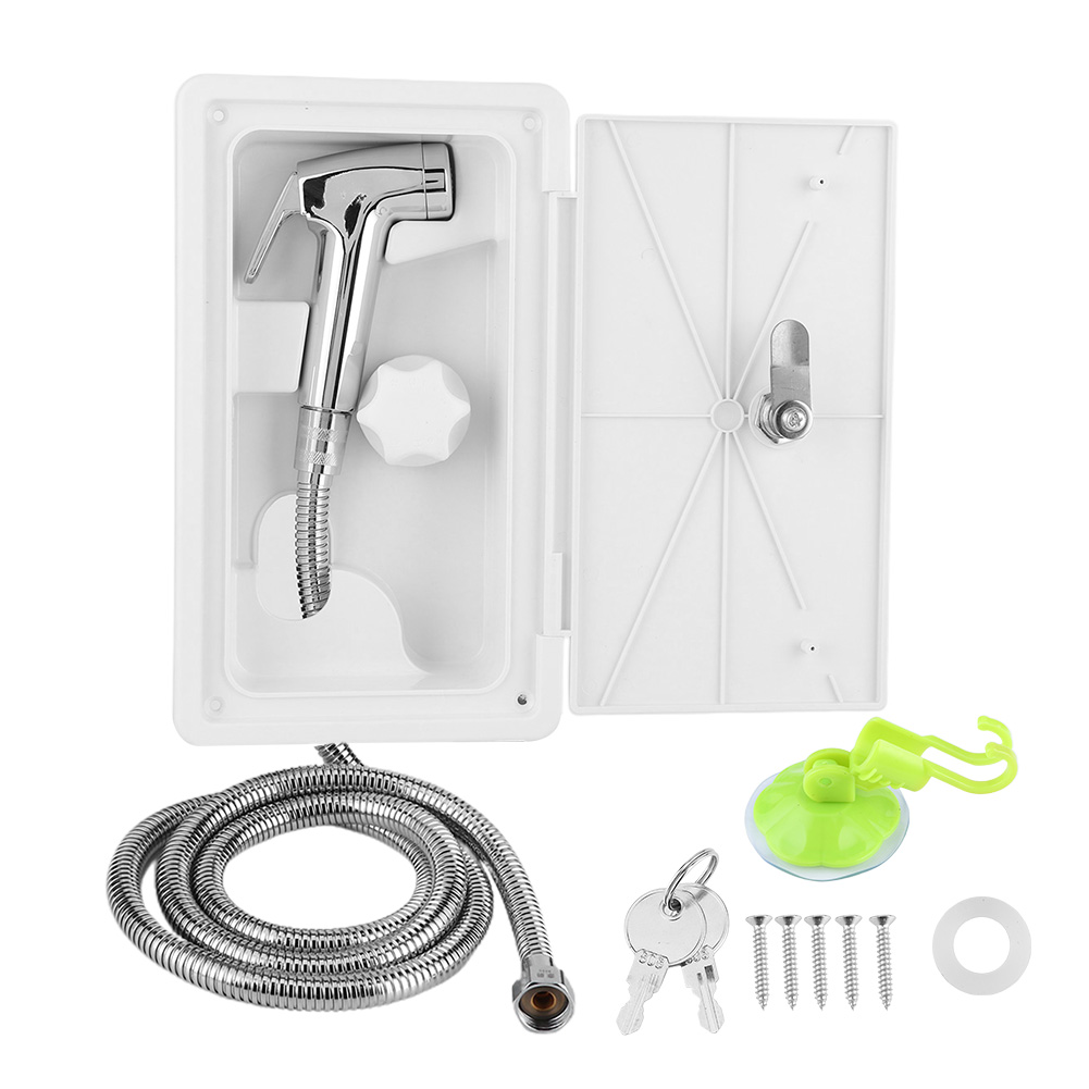 Port Entrée Sortie Douche Extérieure RV 1/2 Pouce - Kit Pour Camping-car Bateau Caravane - Robuste ABS