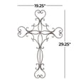 thumbnail image 3 of DecMode Black Metal Scroll Cross Wall Decor, 3 of 8