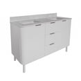 thumbnail image 2 of Utopia 60" Double Bathroom Vanity with White Cabinet and Engineered White Top, 2 of 6