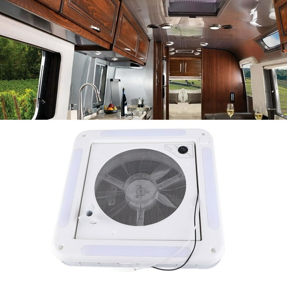 Ventilador De Techo Para Vehículos Recreativos, Ventilador De Techo Con Ventilación De Aire De 12 V, 360 X 360 Mm, 4 Luces LED, 10 Aspas Para Yates Y Furgonetas