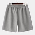 thumbnail image 2 of WREESH Men's Linen Shorts Casual Solid Summer with Pockets Drawstring Middle Waist Sport Short Pants Gray, 2 of 5