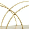 thumbnail image 6 of CosmoLiving by Cosmopolitan 30" x 6" Round Overlapping Ring 2-Tier Gold Geometric Wall Shelf with Wooden Shelves, 6 of 14