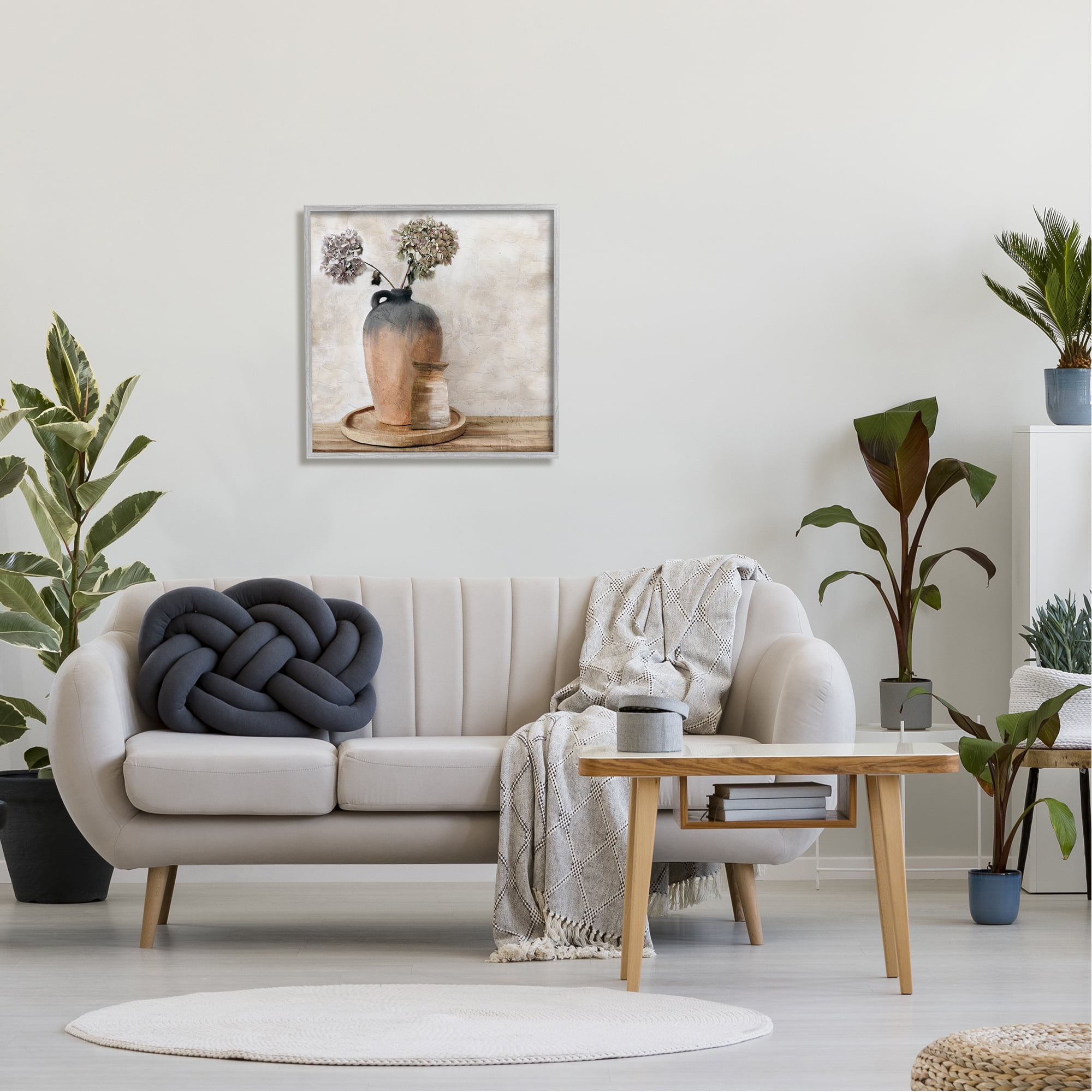Stupell Industries Country Bouquet Still Life Botanical & Floral Painting Gray Framed Art Print Wall Art, 24 x 24
