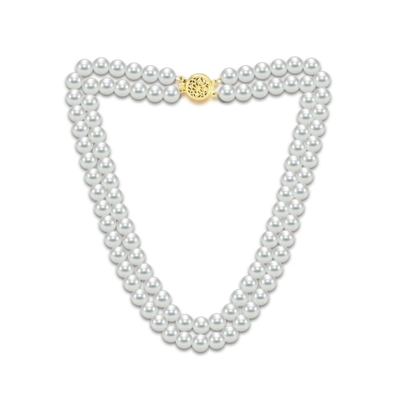 ADDURN 14KY 2Row 8-8.5mm Akoya Flower Clasp