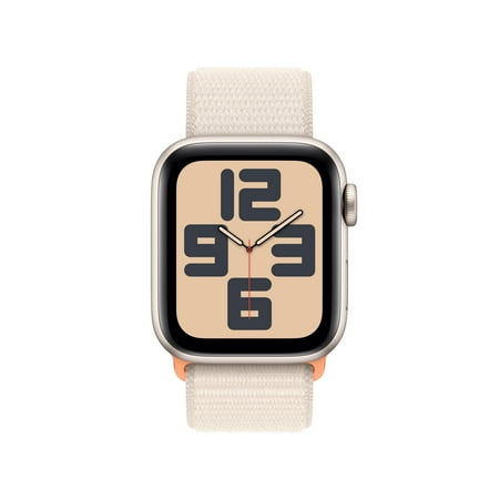 Apple Watch SE 2nd Generation (GPS + Cellular) 40mm Starlight Aluminum Case with Starlight Sport Loop - Starlight