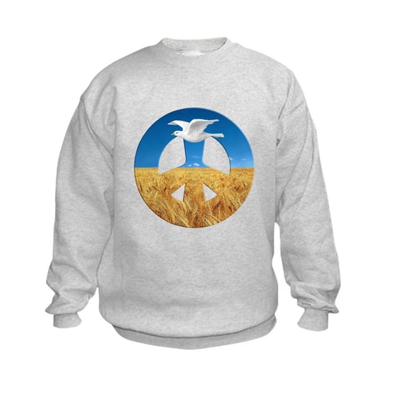CafePress - Peace In Ukraine - Kids Sweatshirt, Youth Crew Neck Sweatshirt