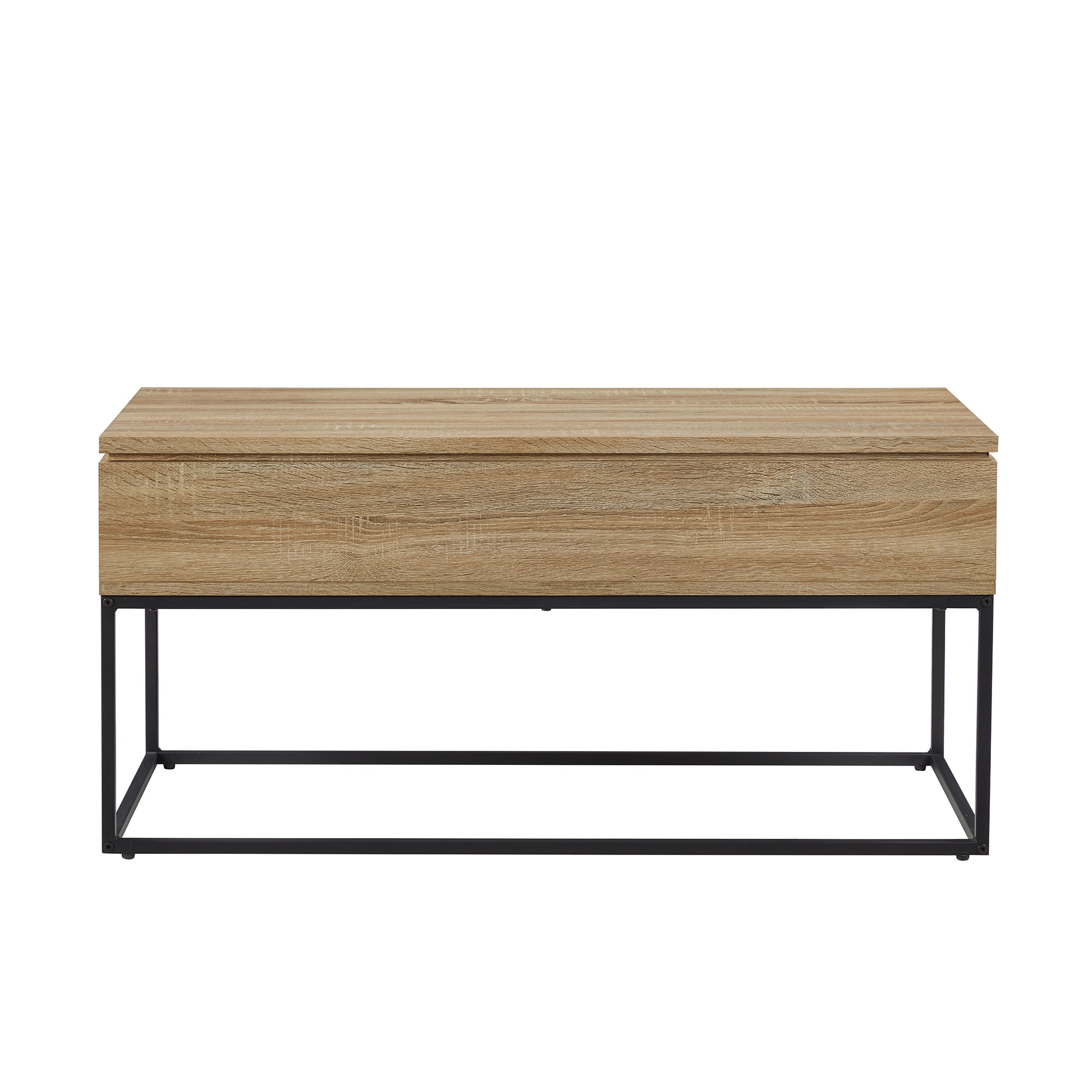 Walker Edison Modern Wood and Metal Lift-Top Coffee Table, Natural