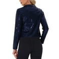 thumbnail image 3 of Allegra K Sparkly Cropped Cardigan for Women's Open Front Sequin Bolero Shrug, 3 of 5