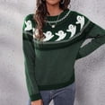 thumbnail image 2 of YDFCWXW Women's Casual Halloween Print Knitted Pullover Sweaters Long Sleeve Crew Neck Jumper Tops Green, S, 2 of 8