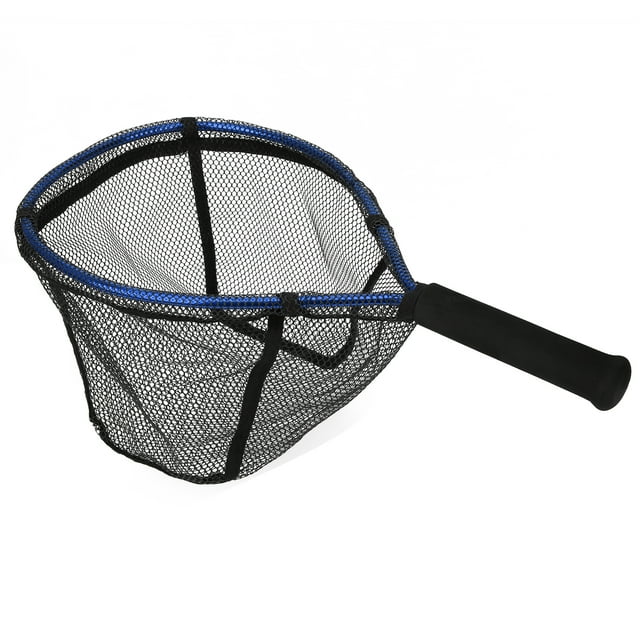 Bolsa de red de pesca, aleación de aluminio, señuelo Diddlenet portátil, Brailer de mano pequeña (azul)
