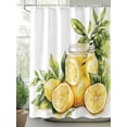 thumbnail image 2 of Fsddascl Summer Lemon Shower Curtain Set - Small 36" x 72" Washable Bathtub Curtain with 12 Hooks, Yellow Fruits Spring Green Leaf Vase Waterproof Fabric Stall Shower Curtains for Bathroom/Bathtub, 2 of 6