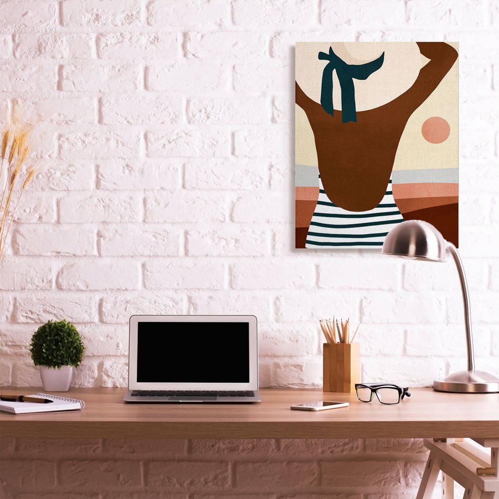 Stupell Industries Female Beach Swimwear Fashion Hat Summer Sun Canvas Wall Art Design by Victoria Borges, 30" x 40"