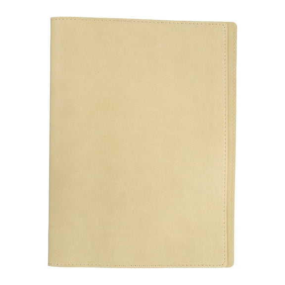 Uxcell A5 PU Leather Binder Protector, 6 Ring Loose Leaf Notebook Protector Round Ring Binder Folder Cover Refillable Notebook for Photocard Collection Travel Journal Planner, Yellow