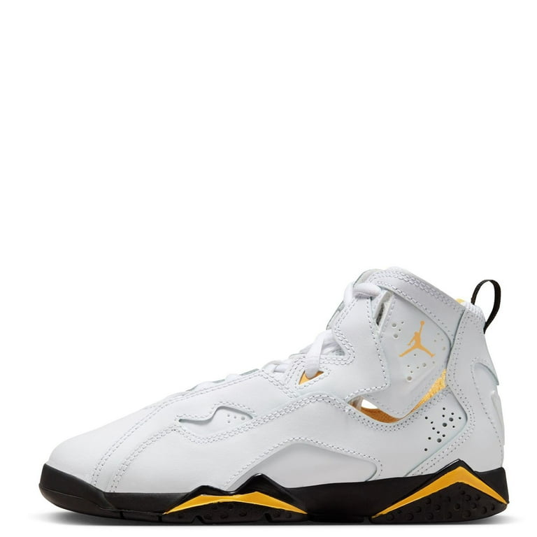Jordan True Flight Preschool Boys White Black Yellow Ochre Shoes Size 12