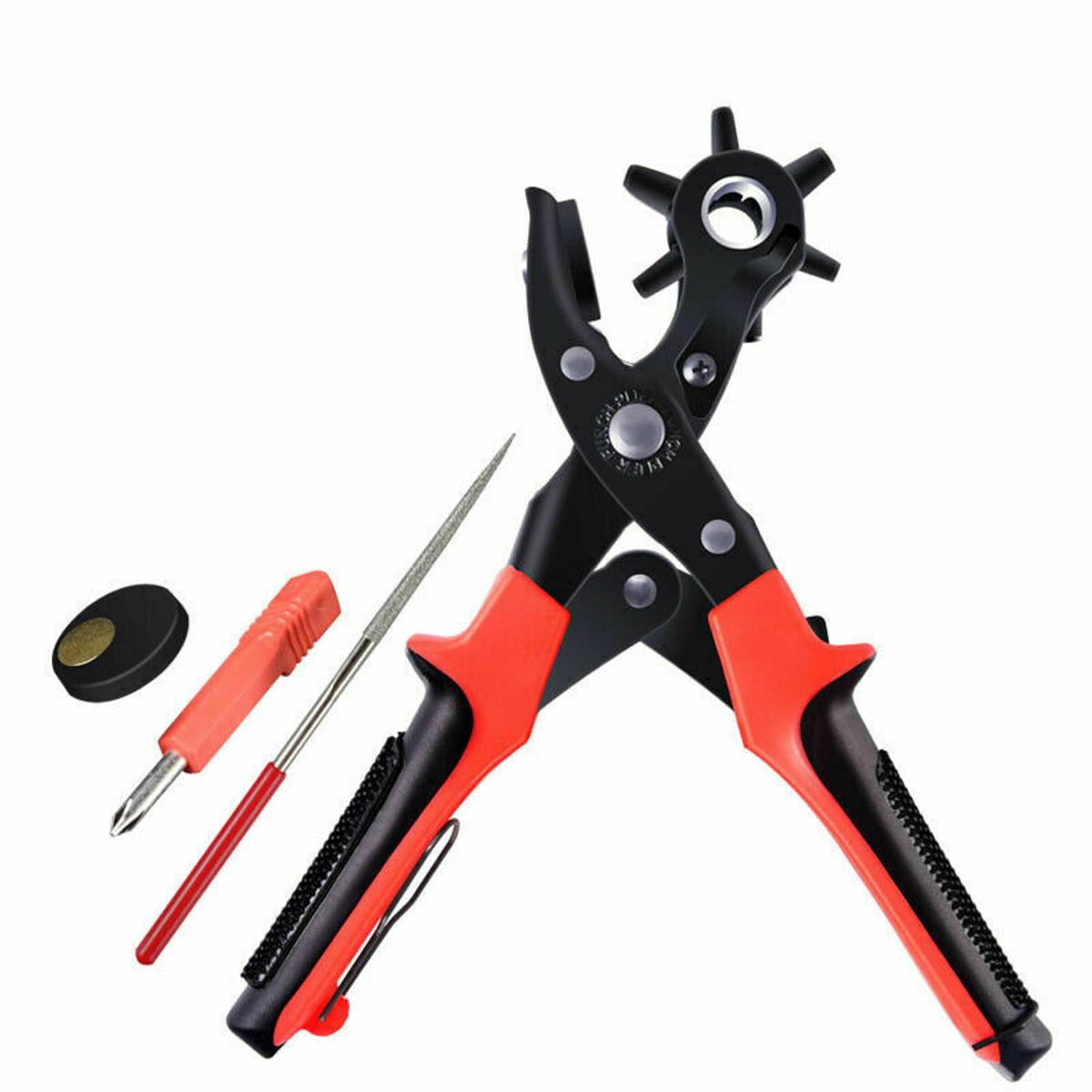 1 Set Steel Rivets Eyelets Belt Leather Hole Puncher Pliers Press Grommets Round Flat Oval