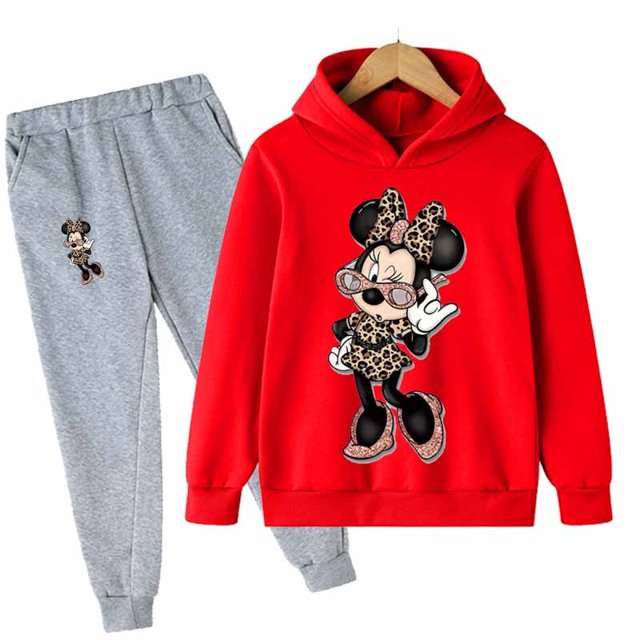 Mickey Mouse Hoodie Kids Clothes Girls Teen Boys Autumn Hoodies For Children Disney Clothing Sets Kawaii Minnie Sweatshirts170CM Gao Jinjia LED