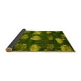 thumbnail image 2 of Ahgly Company Indoor Round Abstract Yellow Modern Area Rugs, 4' Round, 2 of 4