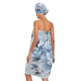 thumbnail image 2 of 3-Piece Bathroom Towel Set with Bath Towel, Quick-Dry Hair Cap and Hair Turban for Bath Yoga Beach White Floral Pattern, 2 of 6