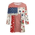 thumbnail image 5 of KDDYLITQ Womens 250 Year American Anniversary Tshirt Liberty 250 Years Birthday Crew Neck T-Shirts 4th July Red White and Blue Freedom Tees National Flag Print Cute 3/4 Sleeve Tops Vermilion M, 5 of 6