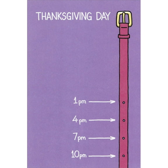 Recycled Paper Greetings Thanksgiving Day Notches On Belt Funny / Humorous Thanksgiving Card