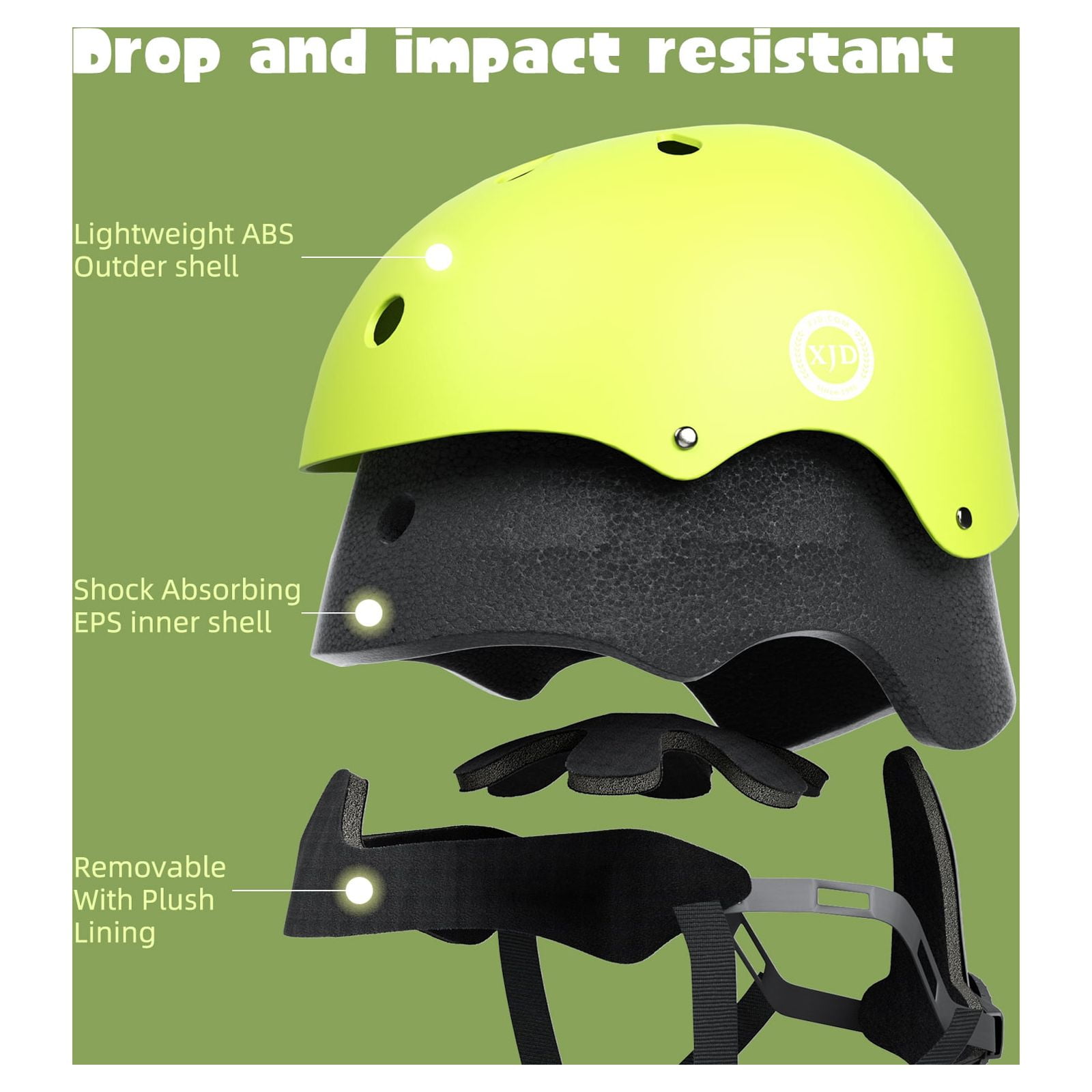 XJD Kids Bike Helmet Toddler Helmet for Kids,Multi-Sport Protective Gear Set for 3-5-8 Years Boys Girls Child Cycling Helmet with Knee Pads Elbow Pads Wrist Guards