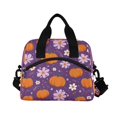 thumbnail image 2 of Insulated Crossbody Lunch Bag 10L Lunch Tote with Adjustable Shoulder Strap for Work Office Picnic Orange Pumpkins and Flowers, 2 of 6