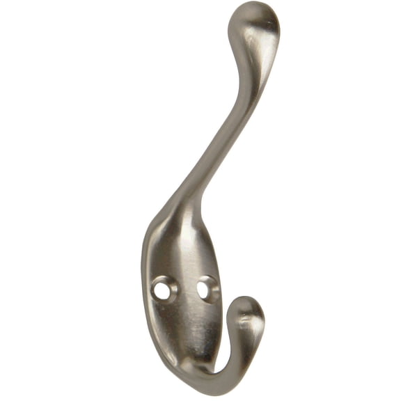 Würth Satin Nickel Traditional Coat Hook, 1 Pack