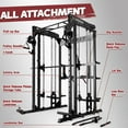 thumbnail image 5 of RitFit M1 Smith Machine with Cable Crossover System, Multi-function Squat Rack Power Cage for Home Gym, Power Rack and Packages, 5 of 9