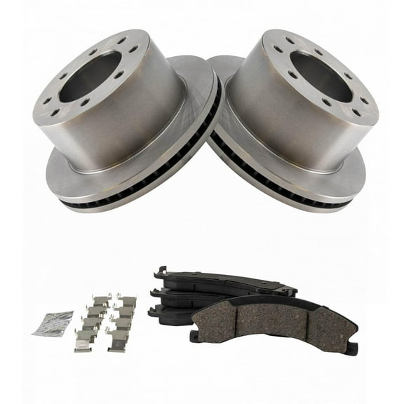 TRQ Rear Ceramic Disc Brake Pads & Rotor Kit for Sierra Silverado 3500 DRW BKA18579 Fits select: 2011-2019 CHEVROLET SILVERADO, 2011-2019 GMC SIERRA