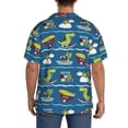 thumbnail image 5 of Disketp Men's Hawaiian Dinosaur on the Beach Vacation Print Shirts Button Down Holiday Beach Shirts-Small, 5 of 7