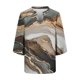 thumbnail image 4 of Xuyuer Women's 3/4 Length Sleeve Tops V Neck Casual Vacation Loose Fit S-5XL Ruffle Cuffs Shirts Dressy Flowy Tunic Tops Hawaiian Shirts Summer Floral Printed Shirt Casual Soft Tunic Tops, 4 of 5