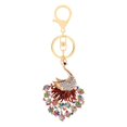 thumbnail image 1 of Portable Peacock Keychain Luxury Peacock Shape Car Keychain Colorful Rhinestones Keyring Bag Souvenir Charm Fashion Accessories Peacock Keychain, 1 of 8