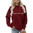 thumbnail image 4 of Yajing Oversized Sweatshirt for Women L Red Funny Moms Crewneck Sweatshirt Long Sleeve Sweatshirt for Women Crewneck Fleece Sweater Retro Fall Sweatshirt, 4 of 6