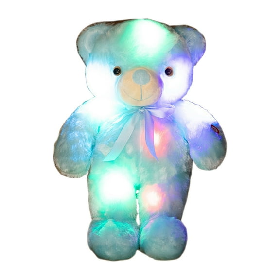 Creative Light Up LED Inductive Teddy Bear Stuffed Animals Plush Toy Colorful Glowing Teddy Bear, 18in