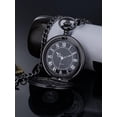 thumbnail image 3 of Vintage Roman Numerals Scale Quartz Pocket Watch With Chain, 3 of 5
