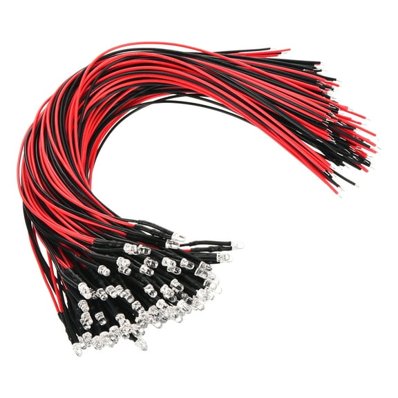 3mm LED Diode Light, 100PCS 3-6V DC Pre Wired Mini LED Lights Bulb Light-emitting Lamp Assorted Color (10PCS/Color)