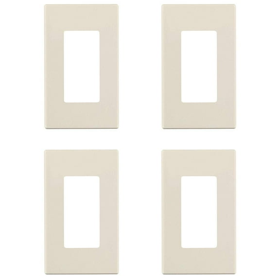 Leviton Decora Wallplate 80301-ST Screwless Snap-On - 1-Gang Modern - 4-Pack Brown