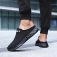 thumbnail image 6 of Men's Orthopedic Slip-On Mules for Plantar Fasciitis Arch Support Recovery Sneakers Lightweight Knit Walking Shoes（Black，Size 9), 6 of 8