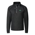 thumbnail image 2 of Men's Cutter & Buck Heather Charcoal Tulane Green Wave Mainsail Sweater-Knit Half-Zip Pullover Jacket, 2 of 3