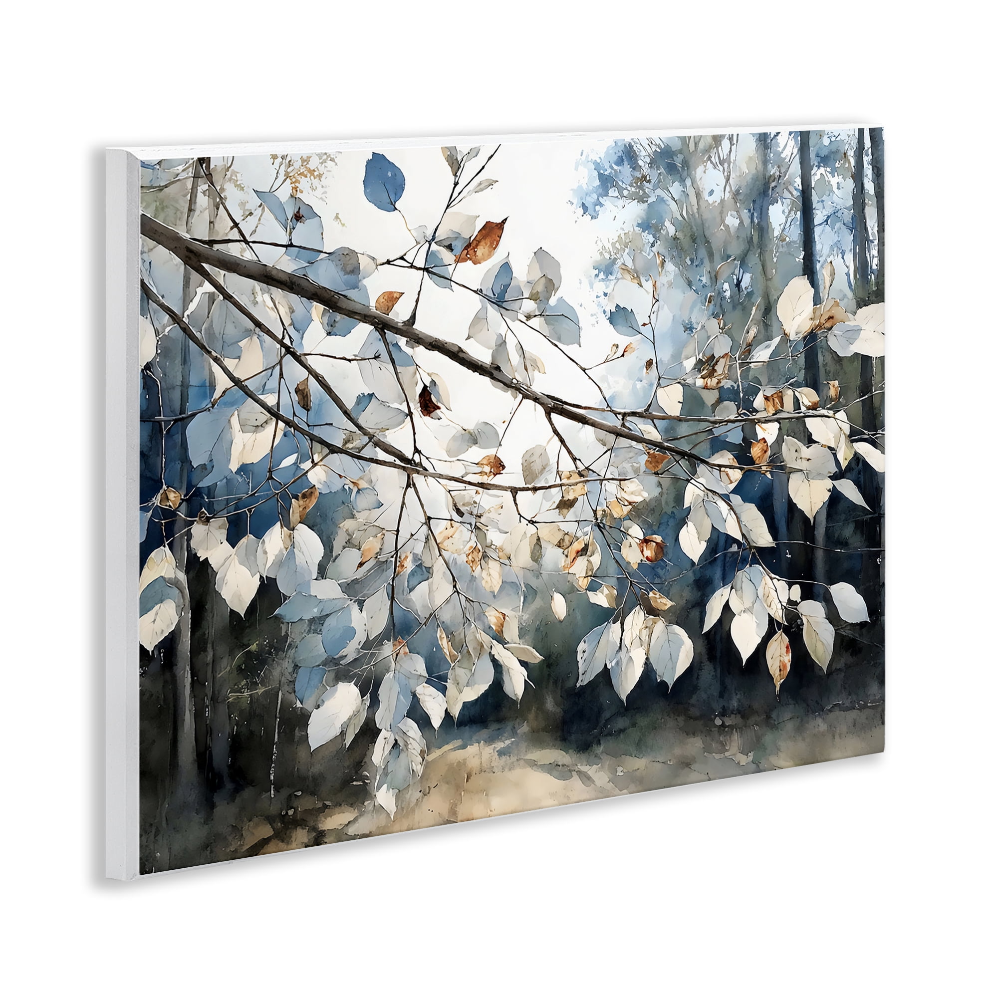 Stupell Industries Blue Fall Branch Leaves Wall Plaque Art, design by Franklyn Gregory