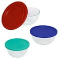 thumbnail image 2 of Pyrex 3-Piece Glass Mixing Bowls with Lids Set, 2 of 2