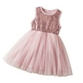 thumbnail image 1 of WRKEKC Robes d'Été pour Filles, Robe Décontractée pour Filles, Robe d'Été Sans Manches à Volants en Dentelle Col Rond Broderie en Maille Princesse avec Nœud 3 Ans, 1 of 9