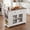 White, variant on MEETFAV 54" Mobile Kitchen Island with Power Outlet – Glass Door Storage, Open Shelves, Towel Rack, Spice Rack, Knife Holder for Kitchen, Dining, Blue Gray