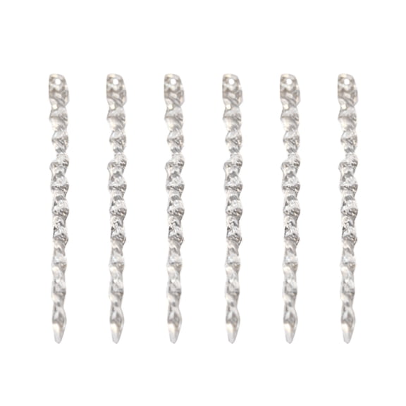 6PC Christmas Icicle Hanging Ornaments Tree Winter Decor, Clear Acrylic Hanging Icicle Decorations for Holiday, Festive Icicle Ornaments for Christmas Tree Display,5.3 Inch