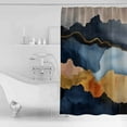 thumbnail image 4 of Extra Long Shower Curtain 72x96 Inch, Navy Blue Brown Shower Curtain Waterproof Bathroom Decor Vintage Modern Artwork Abstract Fabric Bath Curtain Set Accessories with Hooks, 4 of 6