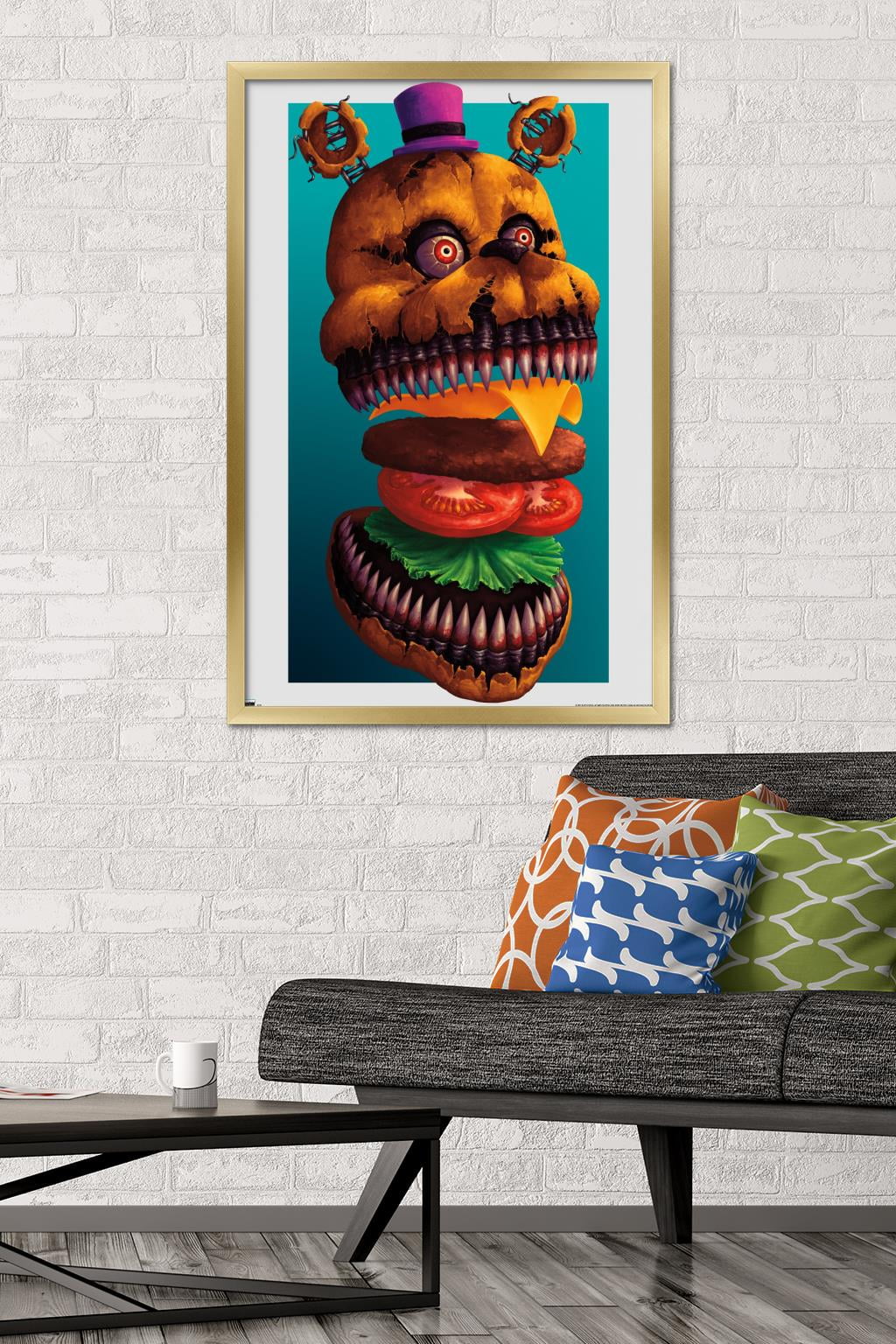Five Nights at Freddy's - Burgers Wall Poster, 22.375" x 34" Framed