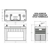 Odyssey Battery Auto/Truck/Heavy Duty Commercial Extreme AGM Battery (31R-PC2150S)